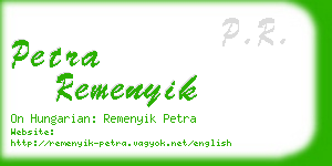 petra remenyik business card